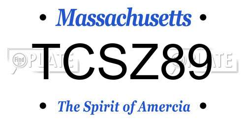 TCSZ89 Massachusetts License Plate