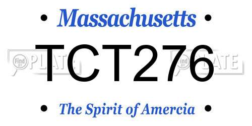 TCT276 Massachusetts License Plate