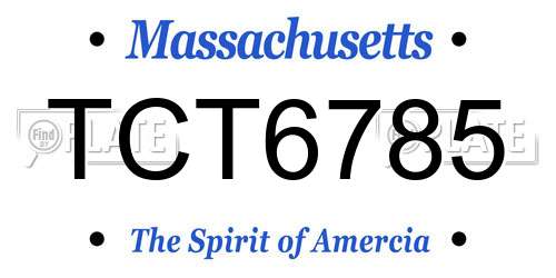 TCT6785 Massachusetts License Plate
