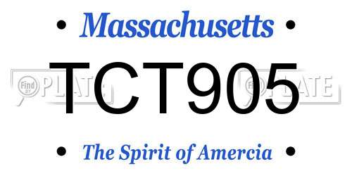 TCT905 Massachusetts License Plate