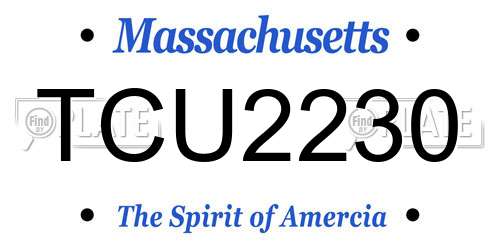 TCU2230 Massachusetts License Plate