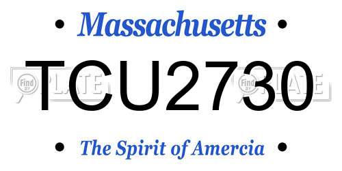 TCU2730 Massachusetts License Plate