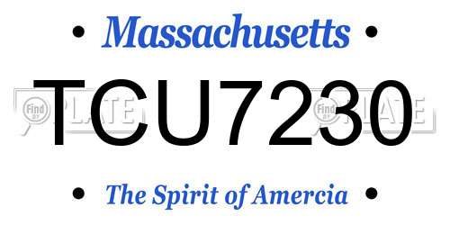 TCU7230 Massachusetts License Plate