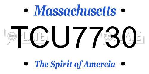 TCU7730 Massachusetts License Plate