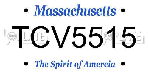 TCV5515 Massachusetts License Plate