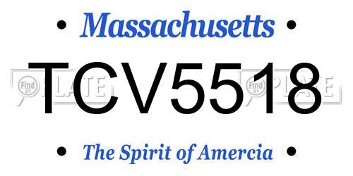 TCV5518 Massachusetts License Plate