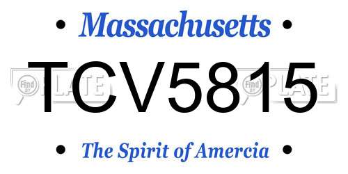 TCV5815 Massachusetts License Plate