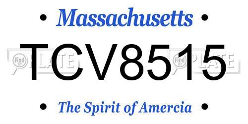 TCV8515 Massachusetts License Plate