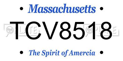 TCV8518 Massachusetts License Plate