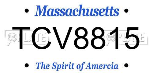 TCV8815 Massachusetts License Plate