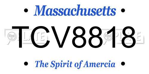 TCV8818 Massachusetts License Plate