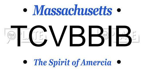 TCVBBIB Massachusetts License Plate