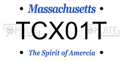 TCX01T Massachusetts License Plate