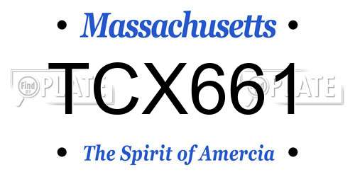 TCX661 Massachusetts License Plate