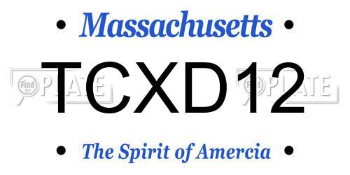 TCXD12 Massachusetts License Plate