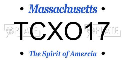 TCXO17 Massachusetts License Plate