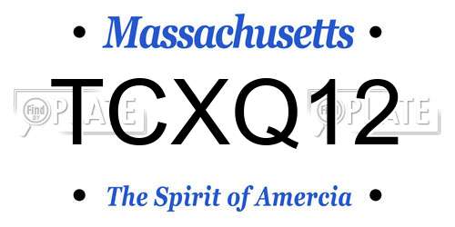TCXQ12 Massachusetts License Plate