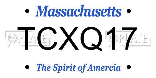 TCXQ17 Massachusetts License Plate