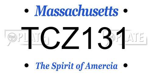 TCZ131 Massachusetts License Plate