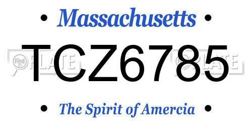 TCZ6785 Massachusetts License Plate