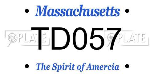 TD057 Massachusetts License Plate