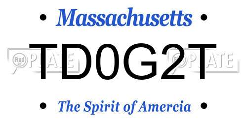 TD0G2T Massachusetts License Plate
