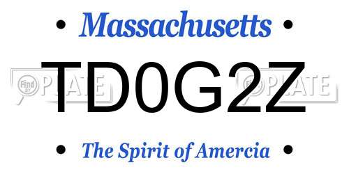 TD0G2Z Massachusetts License Plate