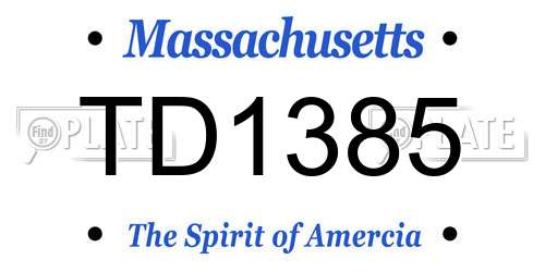 TD1385 Massachusetts License Plate