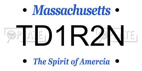 TD1R2N Massachusetts License Plate