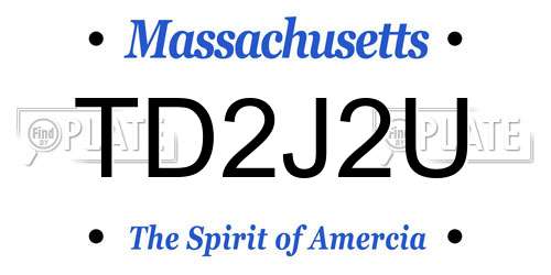 TD2J2U Massachusetts License Plate