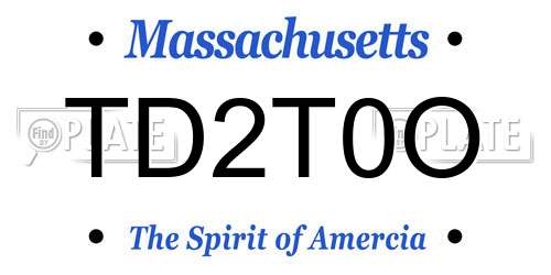 TD2T0O Massachusetts License Plate
