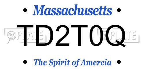TD2T0Q Massachusetts License Plate