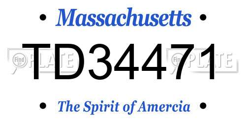 TD34471 Massachusetts License Plate