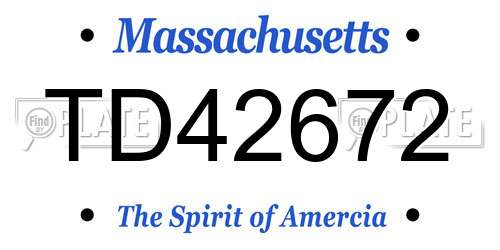 TD42672 Massachusetts License Plate
