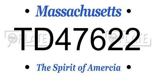 TD47622 Massachusetts License Plate