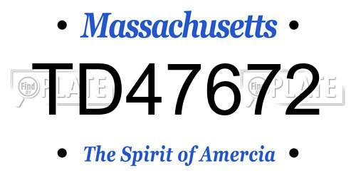 TD47672 Massachusetts License Plate