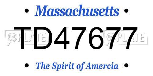 TD47677 Massachusetts License Plate