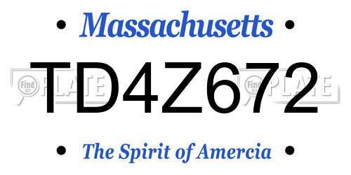 TD4Z672 Massachusetts License Plate