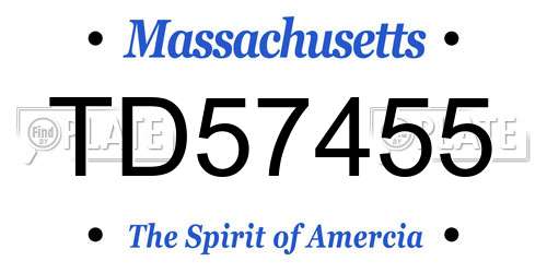 TD57455 Massachusetts License Plate