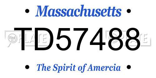 TD57488 Massachusetts License Plate