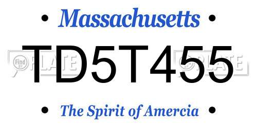 TD5T455 Massachusetts License Plate