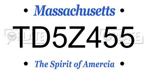 TD5Z455 Massachusetts License Plate