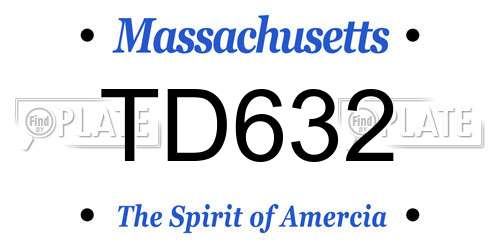 TD632 Massachusetts License Plate