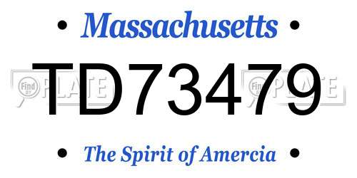 TD73479 Massachusetts License Plate