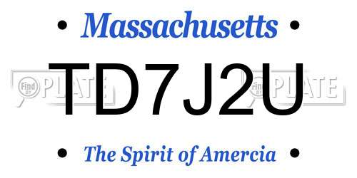 TD7J2U Massachusetts License Plate