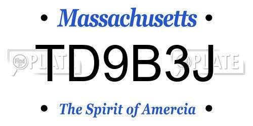 TD9B3J Massachusetts License Plate