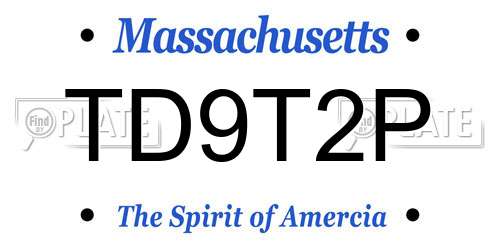TD9T2P Massachusetts License Plate