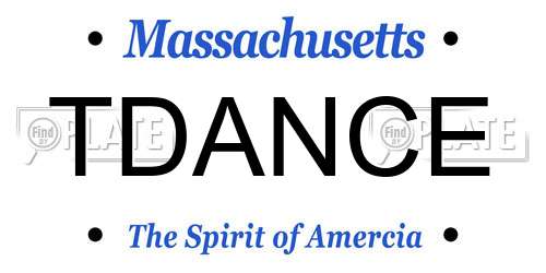 TDANCE Massachusetts License Plate
