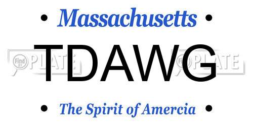 TDAWG Massachusetts License Plate
