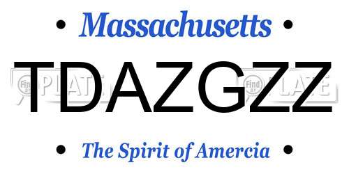 TDAZGZZ Massachusetts License Plate